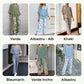 💐Set pantaloni imprimați și top cu gât rotund