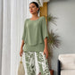 💐Set pantaloni imprimați și top cu gât rotund