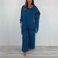 💖Femeii Elegant Casual Chiffon Top și pantaloni largi Set