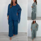💖Femeii Elegant Casual Chiffon Top și pantaloni largi Set