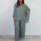 💖Femeii Elegant Casual Chiffon Top și pantaloni largi Set