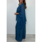 💖Femeii Elegant Casual Chiffon Top și pantaloni largi Set