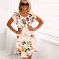 【S->5XL】🌸 Rochie în cascadă cu imprimare florală în mai multe plante