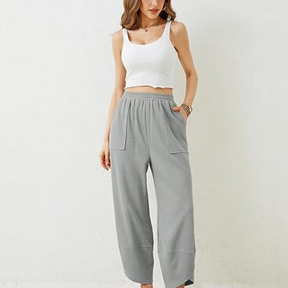 🔥 Pantaloni casual de gleznă pentru femei, cu croi lejer și talie elastică 👖