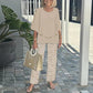 Costume casual pentru femei: topuri de culoare solidă și pantaloni cu imprimeu