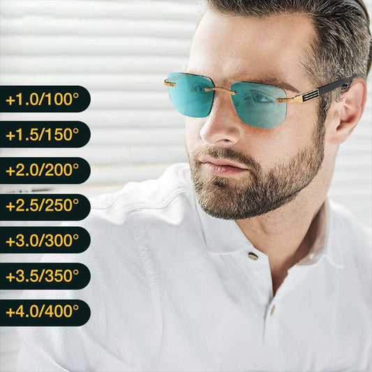 Ochelari de lectură eleganti, anti-albastru, fără ramă