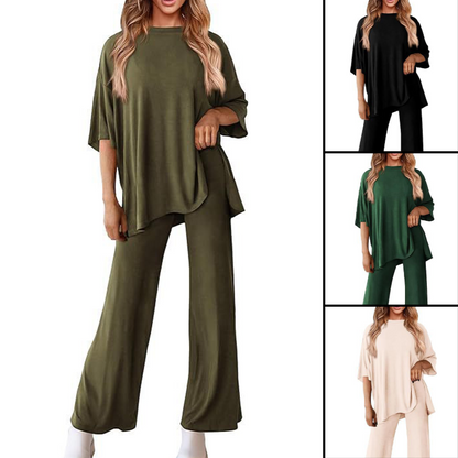 Set top și pantaloni casual pentru femei - 2 piese în total