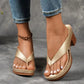 💕Femeii de vară Chunky Heel Flip Flops