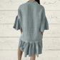 Femeii Casual V-Neck Ruffle rochie cămașă
