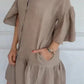 Femeii Casual V-Neck Ruffle rochie cămașă