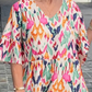 Rochie midi imprimată cu decolteu în V