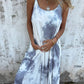 Femei Tie Dye Gradient Color imprimate Spaghetti Strap rochii