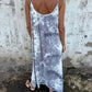 Femei Tie Dye Gradient Color imprimate Spaghetti Strap rochii