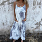 Femei Tie Dye Gradient Color imprimate Spaghetti Strap rochii