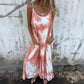 Femei Tie Dye Gradient Color imprimate Spaghetti Strap rochii