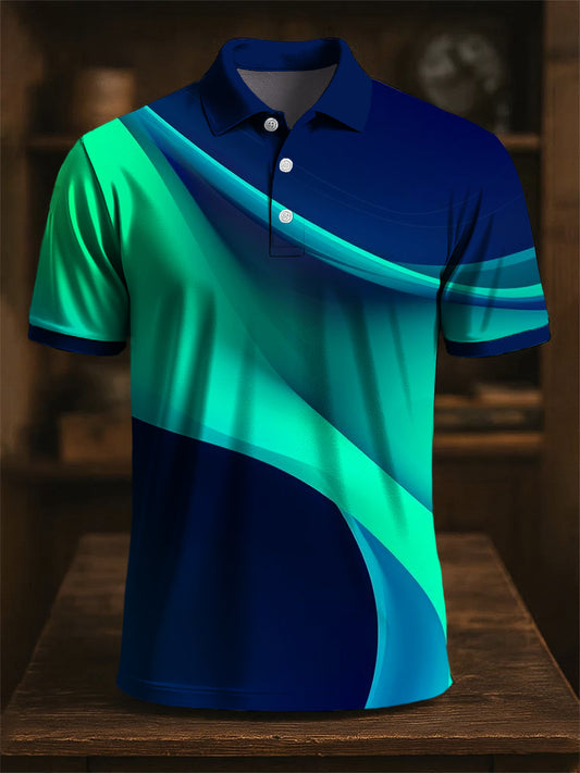 Bărbaţi Retro abstract culorile linie Artă tipărire Casual Afaceri Polo cămaşă