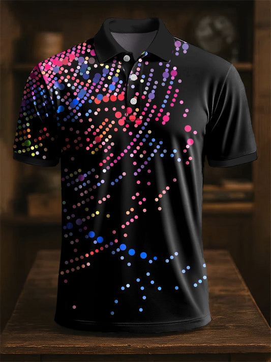 Bărbaţi Retro Abstract Colorful Polka Dot Arta Printa Casual Afaceri Polo cămaşă