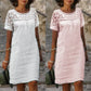 Rochie casual cu guler rotund din dantelă pentru femei