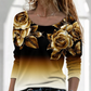 【S-4XL】🌸Top cu mânecă lungă și guler rotund, cu imprimeu floral