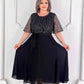 Rochie neagră cu guler rotund