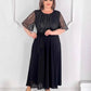 Rochie neagră cu guler rotund