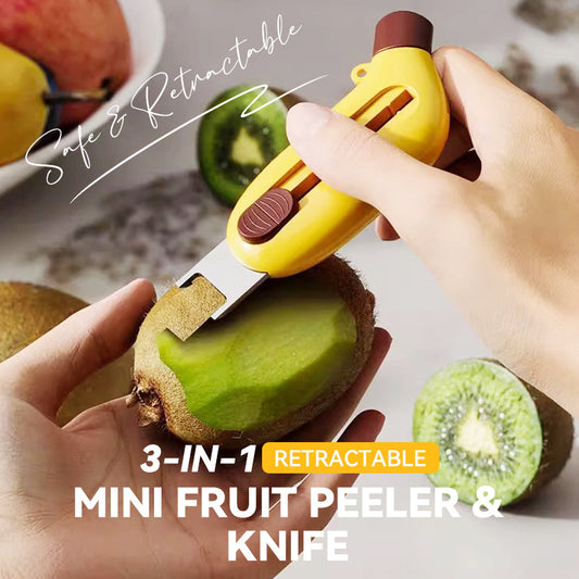 🍎Mini cuțit și curățător de fructe retractabil 3 în 1